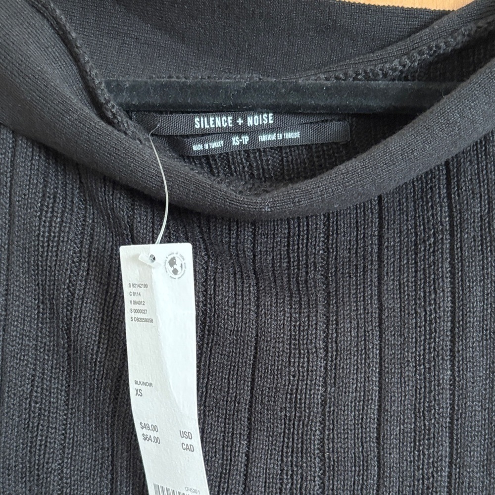 Silence + Noise Black Ribbed Sweater - Picture 2 of 2